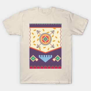Collorful boho pattern geometric shapes T-Shirt